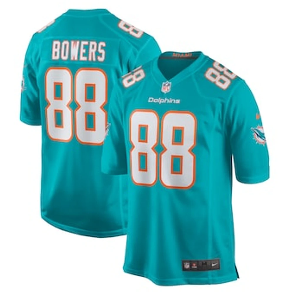 Men's Nike Nick Bowers  Aqua Miami Dolphins Team Game Jersey