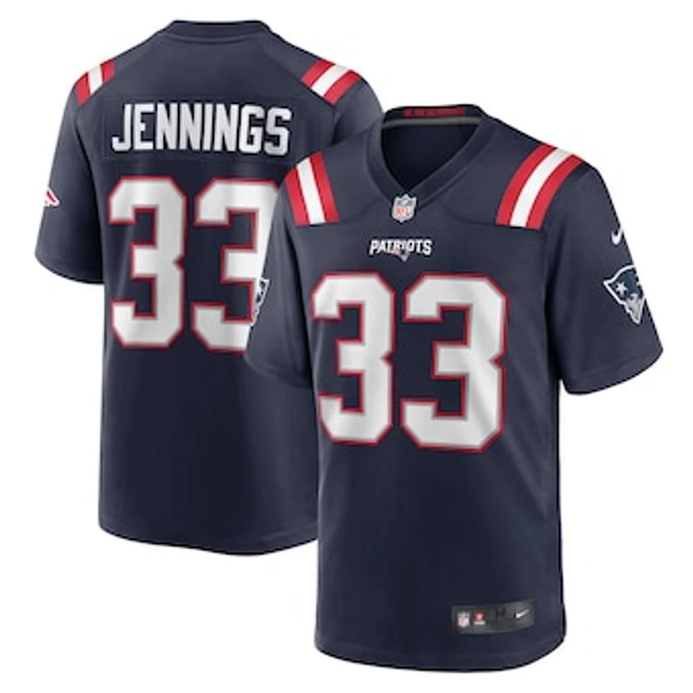 Men's Nike Anfernee Jennings  Navy New England Patriots Team Game Jersey