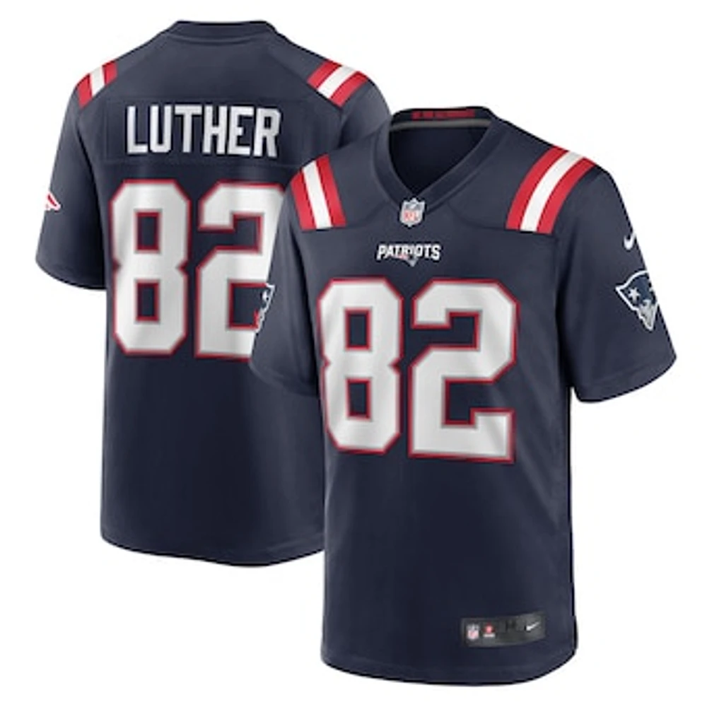 Men's Nike T.J. Luther  Navy New England Patriots Team Game Jersey