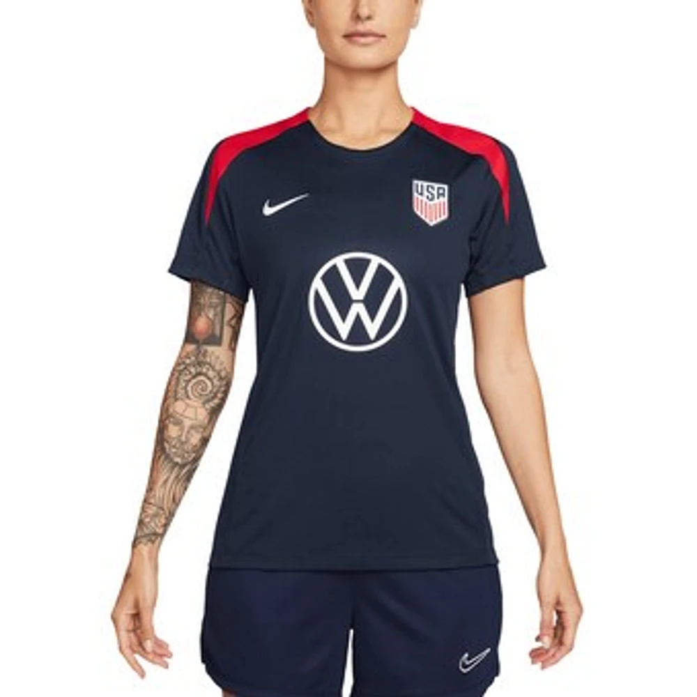 Women's Nike  Navy USMNT 2024 Strike Performance Top