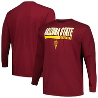 Men's Profile Maroon Arizona State Sun Devils Big & Tall Two-Hit Long Sleeve T-Shirt