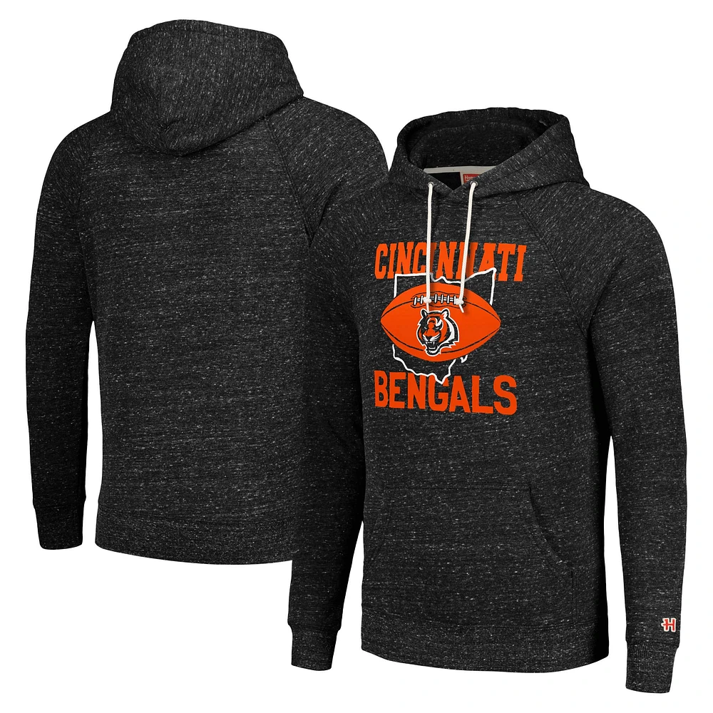 Unisex Homage  Charcoal Cincinnati Bengals Hyperlocal Raglan Pullover Hoodie