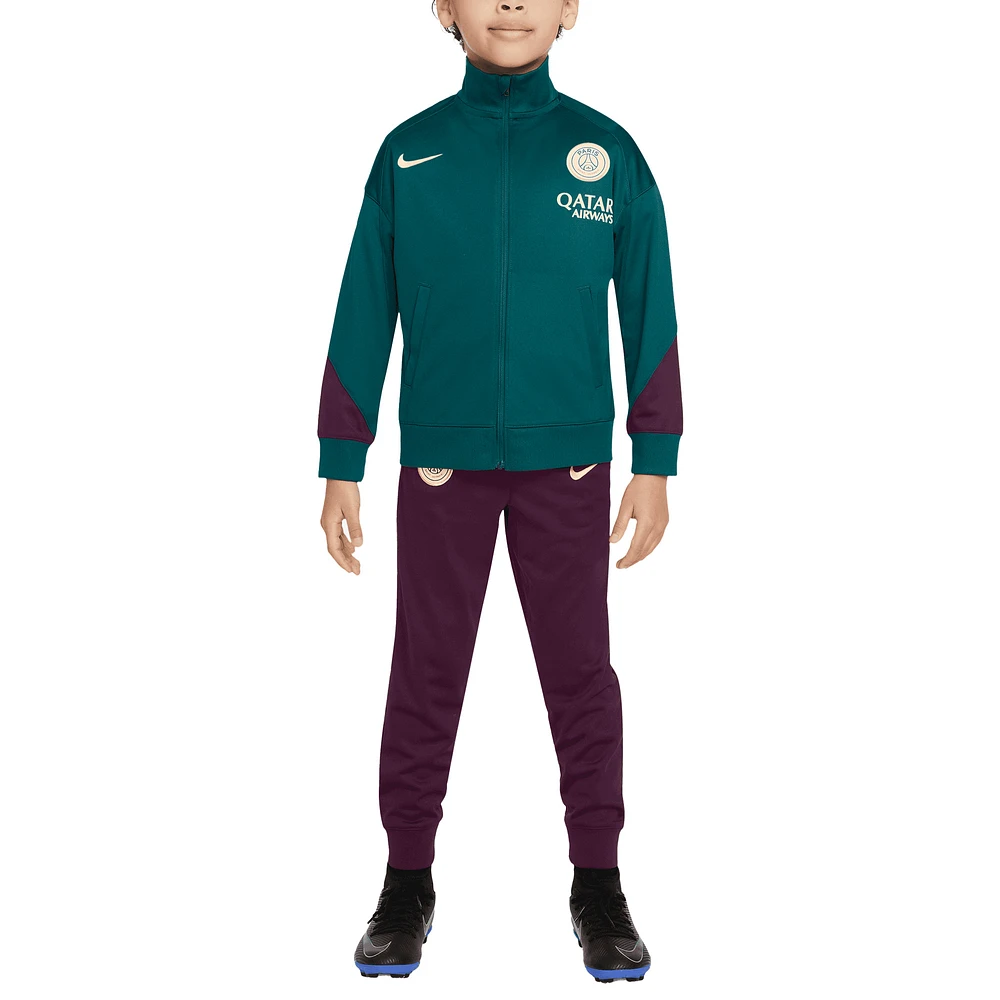 Preschool Nike  Teal/Burgundy Paris Saint-Germain 2024/25 Strike Full-Zip Track Suit