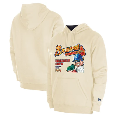 Men's New Era Cream Atlanta Braves Big League Chew Pullover Hoodie