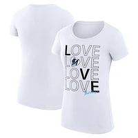 Women's G-III 4Her by Carl Banks Miami Marlins Love Graphic Team Fitted T-Shirt