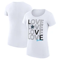Women's G-III 4Her by Carl Banks Miami Marlins Love Graphic Team Fitted T-Shirt