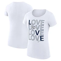 Women's G-III 4Her by Carl Banks White New York Yankees Love Graphic Team Fitted T-Shirt