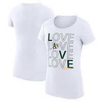 Women's G-III 4Her by Carl Banks White Athletics Love Graphic Team Fitted T-Shirt
