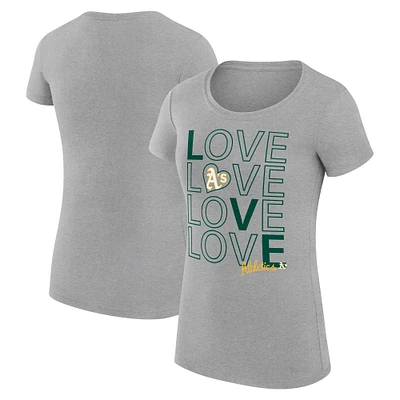 Women's G-III 4Her by Carl Banks Heather Gray Athletics Love Graphic Team Fitted T-Shirt