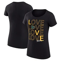 Women's G-III 4Her by Carl Banks Black Athletics Love Graphic Team Fitted T-Shirt