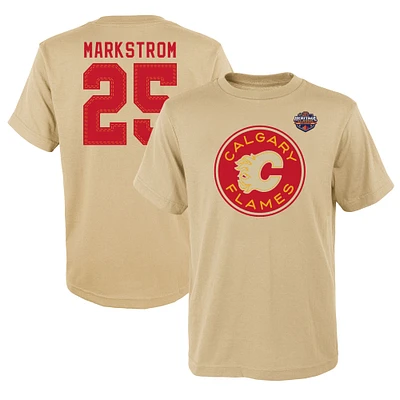 Youth Jacob Markstrom Cream Calgary Flames 2023 NHL Heritage Classic Name & Number T-Shirt