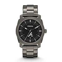 Men's Fossil Gray Atlanta Braves Machine Smoke Stainless Steel Watch