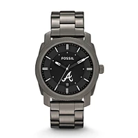 Men's Fossil Gray Atlanta Braves Machine Smoke Stainless Steel Watch