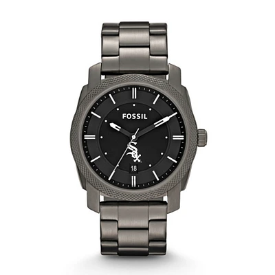 Men's Fossil Gray Chicago White Sox Machine Smoke Stainless Steel Watch