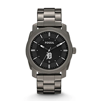 Men's Fossil Gray Detroit Tigers Machine Smoke Stainless Steel Watch