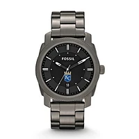 Men's Fossil Gray Kansas City Royals Machine Smoke Stainless Steel Watch