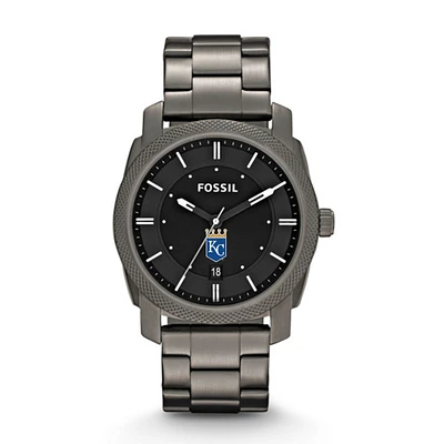 Men's Fossil Gray Kansas City Royals Machine Smoke Stainless Steel Watch
