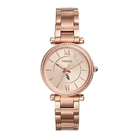 Women's Fossil Rose Gold Chicago White Sox Carlie Stainless Steel Watch
