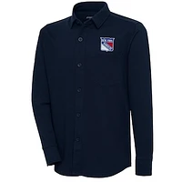 Men's Antigua  Navy New York Rangers Streamer Button-Up Shacket