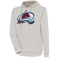 Men's Antigua  Oatmeal Colorado Avalanche Axe Bunker Tri-Blend Pullover Hoodie