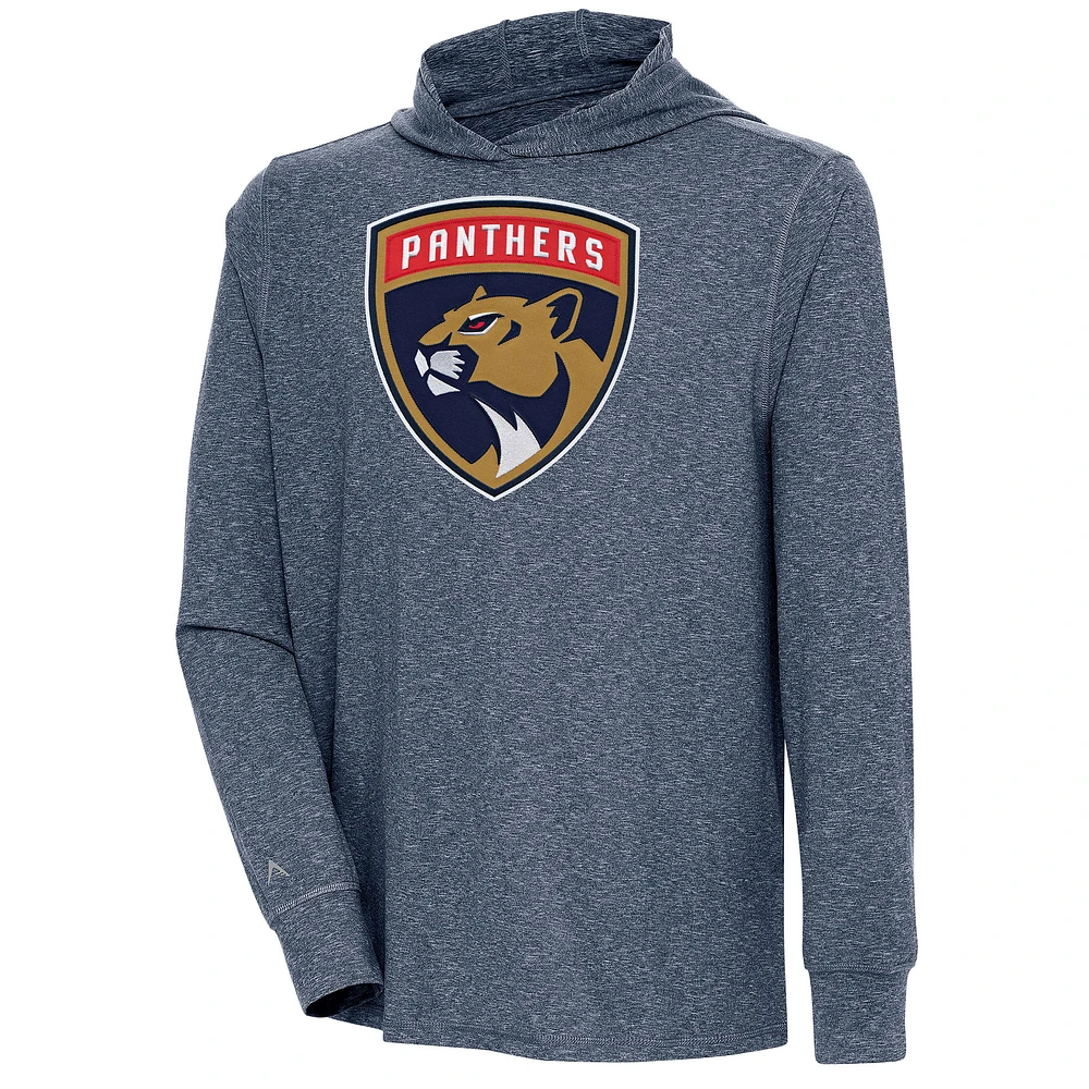 Men's Antigua Heather Navy Florida Panthers Saga Pullover Hoodie
