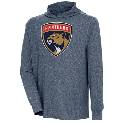 Men's Antigua  Heather Navy Florida Panthers Saga Pullover Hoodie