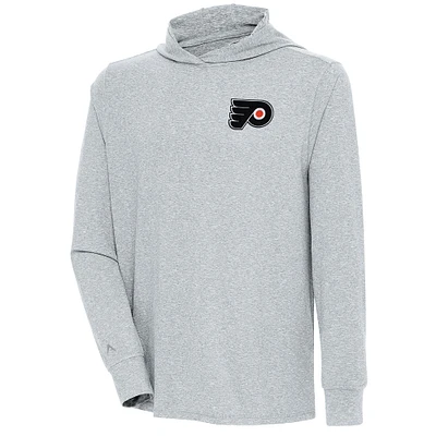 Men's Antigua  Heather Gray Philadelphia Flyers Saga Pullover Hoodie