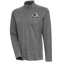Women's Antigua Heather Colorado Avalanche Confront Quarter-Zip Pullover Top