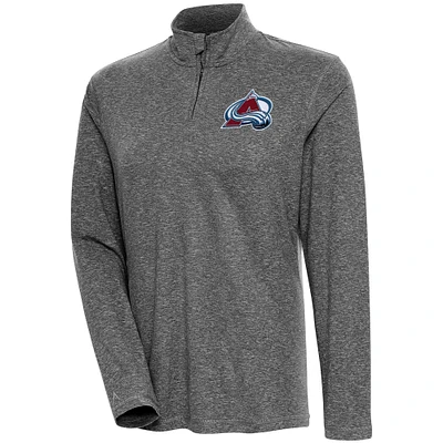 Women's Antigua Heather Colorado Avalanche Confront Quarter-Zip Pullover Top