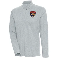 Women's Antigua Heather Florida Panthers Confront Quarter-Zip Pullover Top