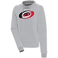 Women's Antigua  Gray Carolina Hurricanes Axe Bunker Tri-Blend Pullover Hoodie