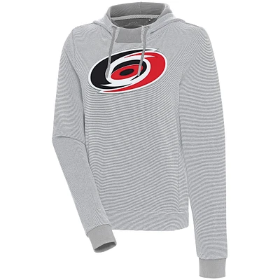 Women's Antigua  Gray Carolina Hurricanes Axe Bunker Tri-Blend Pullover Hoodie