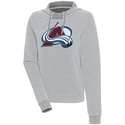 Women's Antigua  Gray Colorado Avalanche Axe Bunker Tri-Blend Pullover Hoodie