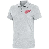 Women's Antigua  Heather Gray Detroit Red Wings Motivated Polo