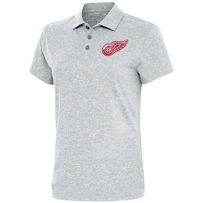 Women's Antigua  Heather Gray Detroit Red Wings Motivated Polo