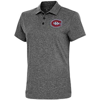 Women's Antigua  Heather Black Montreal Canadiens Motivated Polo
