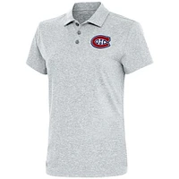 Women's Antigua  Heather Gray Montreal Canadiens Motivated Polo