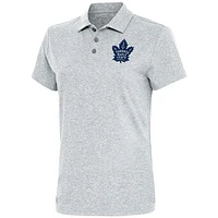 Women's Antigua  Heather Gray Toronto Maple Leafs Motivated Polo