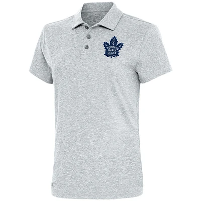 Women's Antigua  Heather Gray Toronto Maple Leafs Motivated Polo
