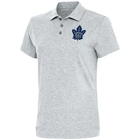 Women's Antigua  Heather Gray Toronto Maple Leafs Motivated Polo