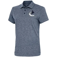 Women's Antigua  Heather Navy Vancouver Canucks Motivated Polo