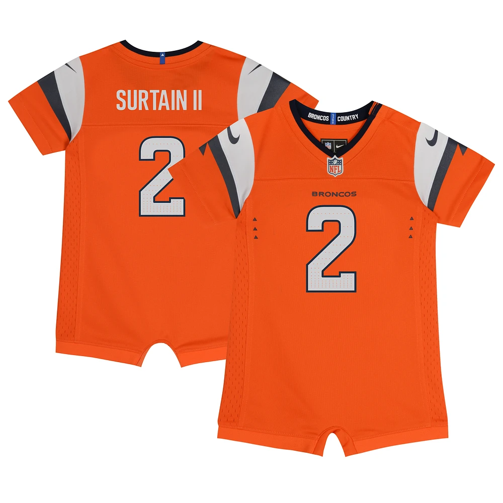 Newborn & Infant Nike Patrick Surtain II Orange Denver Broncos Mile High Collection Game Romper Jersey