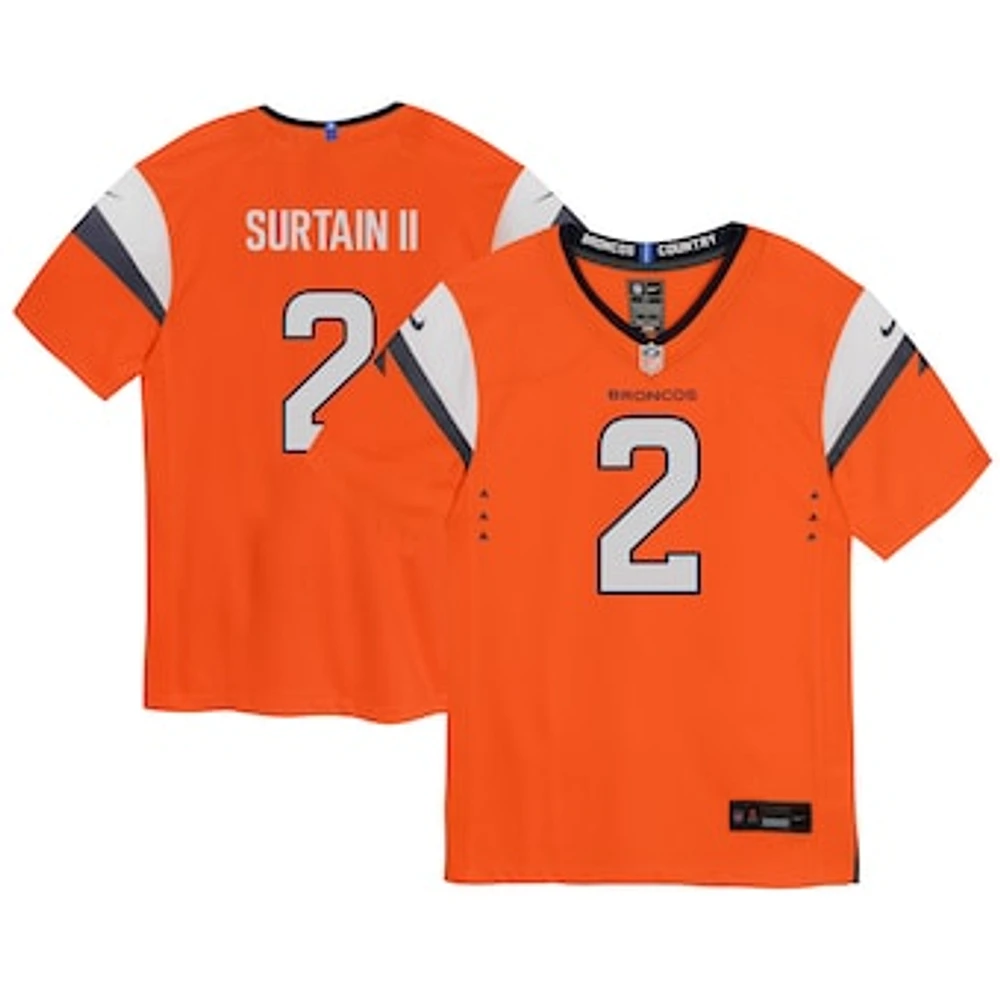 Infant Nike Patrick Surtain II Orange Denver Broncos Mile High Collection Game Jersey