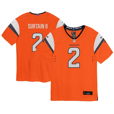 Infant Nike Patrick Surtain II Orange Denver Broncos Mile High Collection Game Jersey