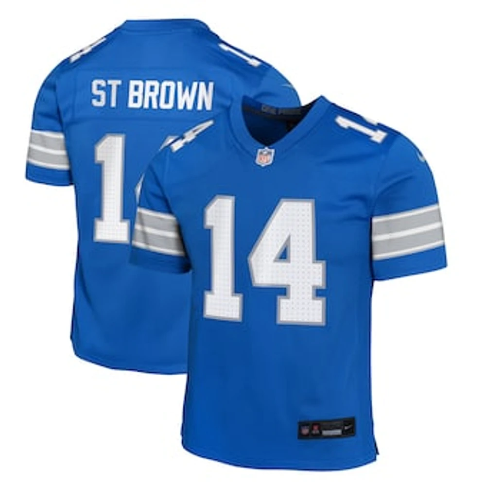 Youth Nike Amon-Ra St. Brown Blue Detroit Lions Team Player Game Jersey