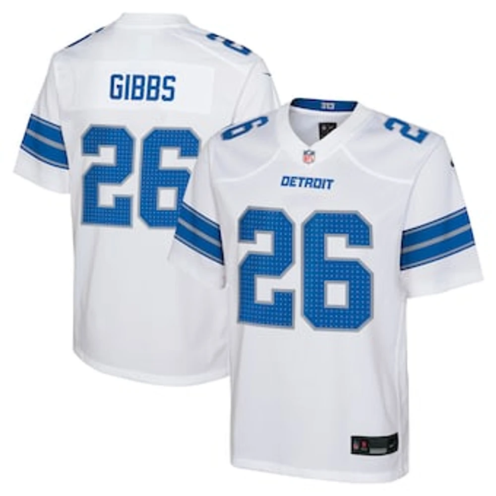 Youth Nike Jahmyr Gibbs White Detroit Lions Player Game Jersey