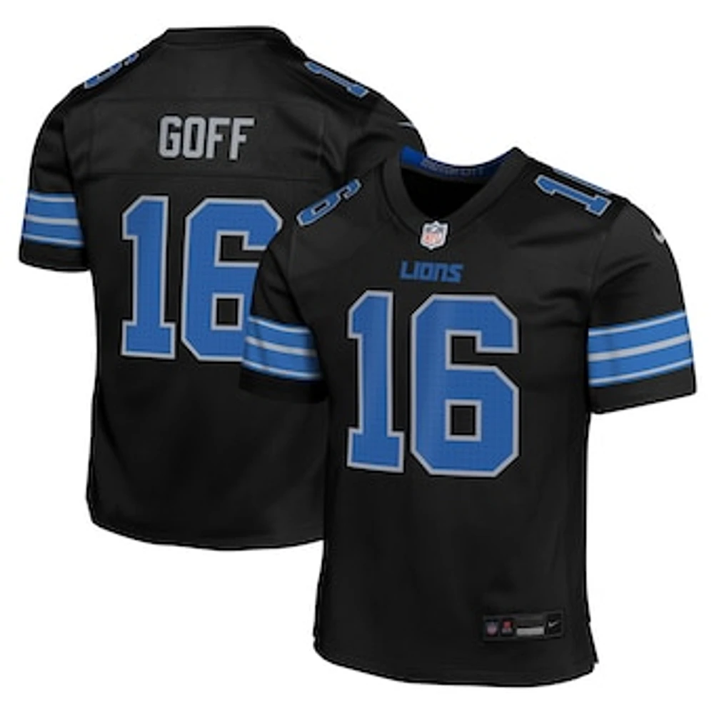 Youth Nike Jared Goff Black Detroit Lions Alternate Player Game Jersey