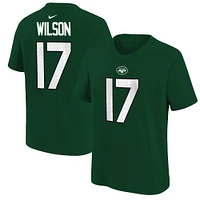 Youth Nike Garrett Wilson Green New York Jets Player Name & Number T-Shirt