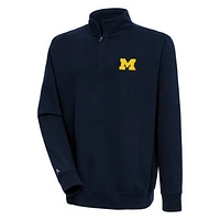 Men's Antigua  Navy Michigan Wolverines Victory Quarter-Zip Pullover Top