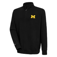 Men's Antigua  Black Michigan Wolverines Victory Quarter-Zip Pullover Top